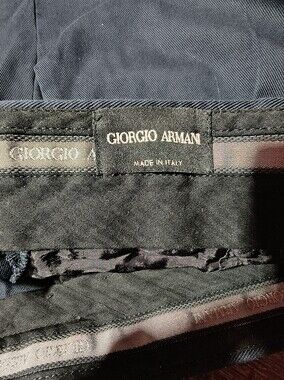 Giorgio Armani Navy Men's Trousers - Tailored Classic 99% Cotton Size US 34